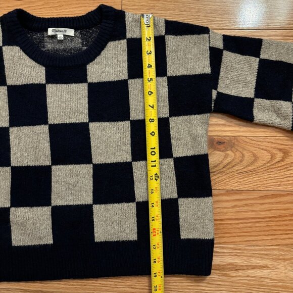 Madewell | Cardiff Checkerboard Crewneck Sweater | XS - Picture 9 of 12